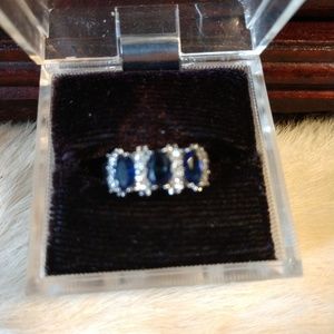 Sapphire and cubic zirconia band